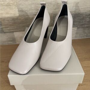 COS Cream Square-Toe Heels